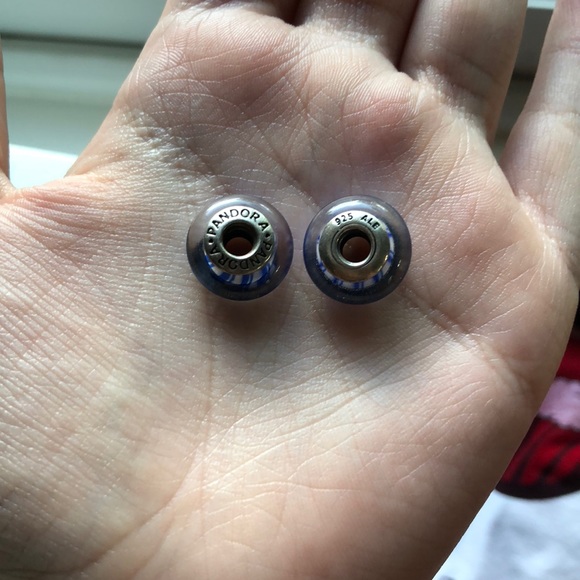 2 Murano Pandora Striped Charms - Picture 2 of 3